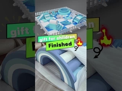 معدات اللعب الناعمة المخصصة مجموعة الرغوة البيضاء والزرقاء اللعب الناعمة مع حفرة الكرة