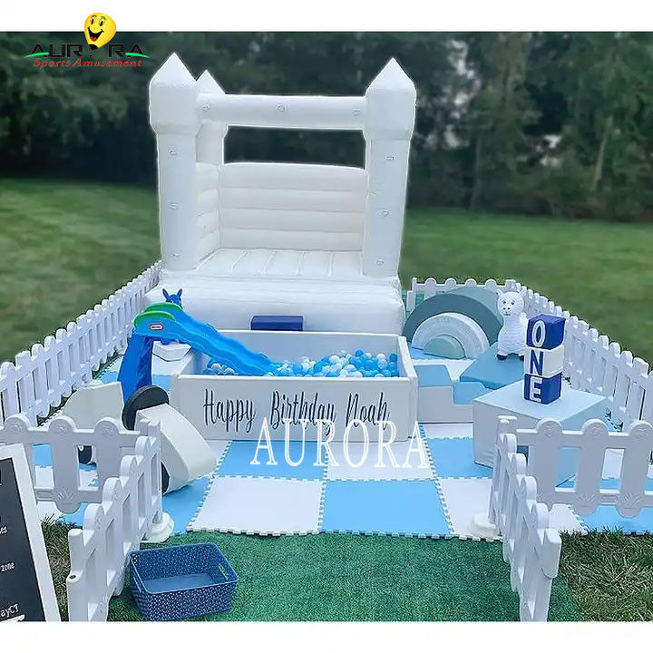 ملعب داخلي معدات اللعب الناعمة المضخمة حفلة كرة بيضاء حفرة للأطفال