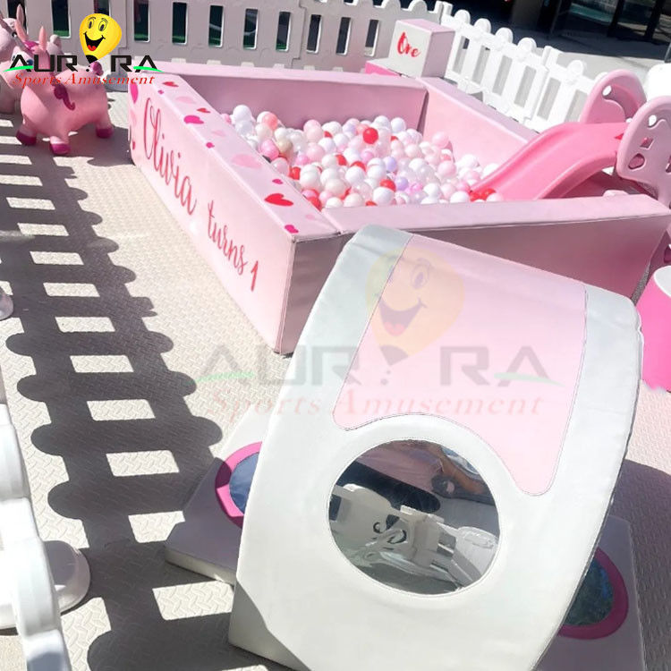 ملعب داخلي أطفال ملعب ناعم مجموعة أطفال كرة حفرة منزل انعكاس مع المنحدر