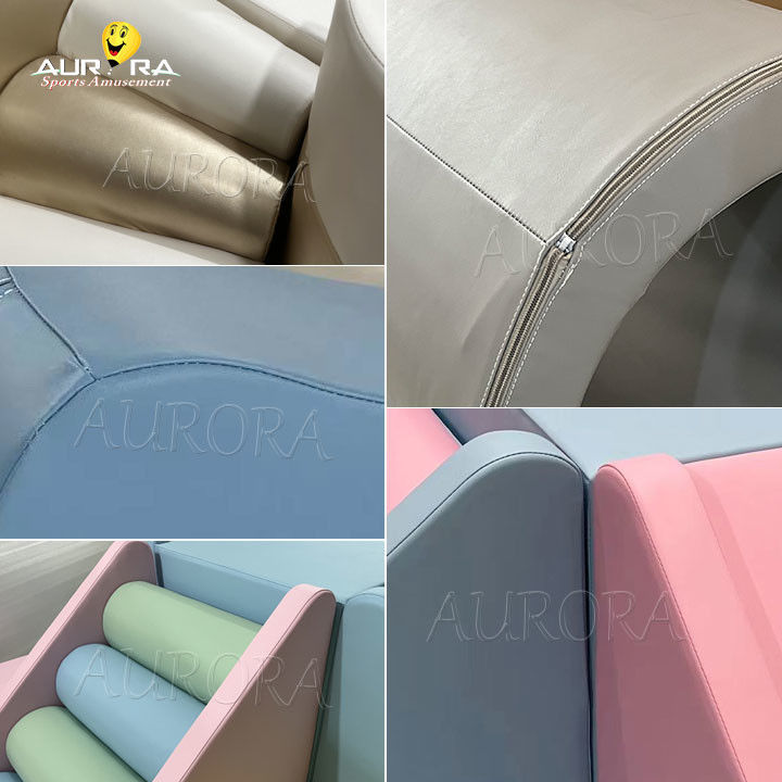 معدات اللعب الناعمة المقاومة للماء المضغوطة في الداخل مركز الرعاية النهارية للأطفال الأسود الأبيض