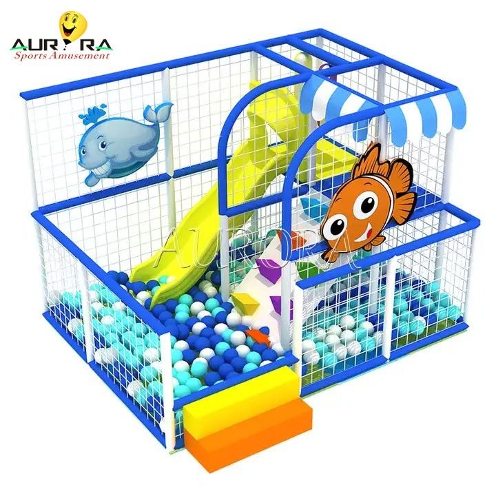 حديقة ألعاب داخلية أزرق حديقة ترفيه للأطفال مع 1 و Steel Materia