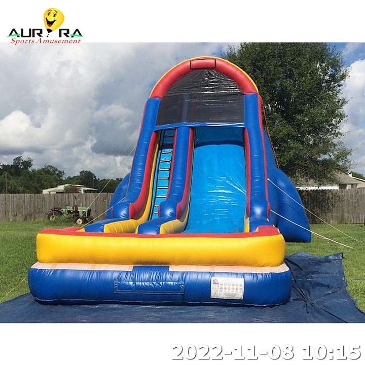 المنزلقات المائية المضخمة للخارج للسباحة القفز القلاع الحفلة الإيجار الأزرق