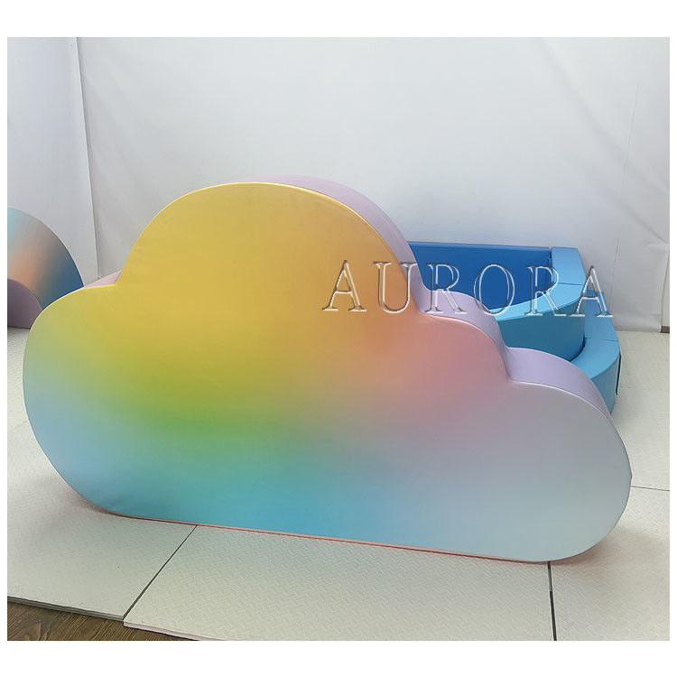 الكرة الزرقاء السيان حفرة الأطفال معدات اللعب الناعمة حفلة اللعب السحب الملونة قوس